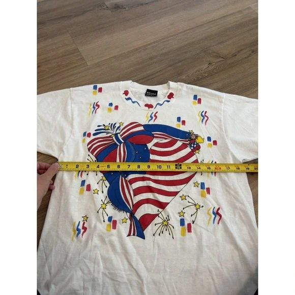 Vtg 90s Screen Stars T-Shirt XL Hand Painted All Over Single Stitch - Picture 10 of 10